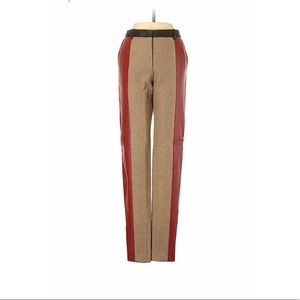 Celine Red & Beige Leather/Wool Pants sz38…